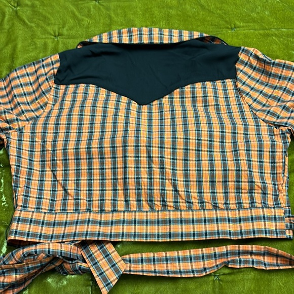 Unique vintage western wrap top xl 14 vlv pinup goth rockabilly vixen - Picture 6 of 6